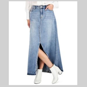 INC Cotton Denim Maxi Skirt